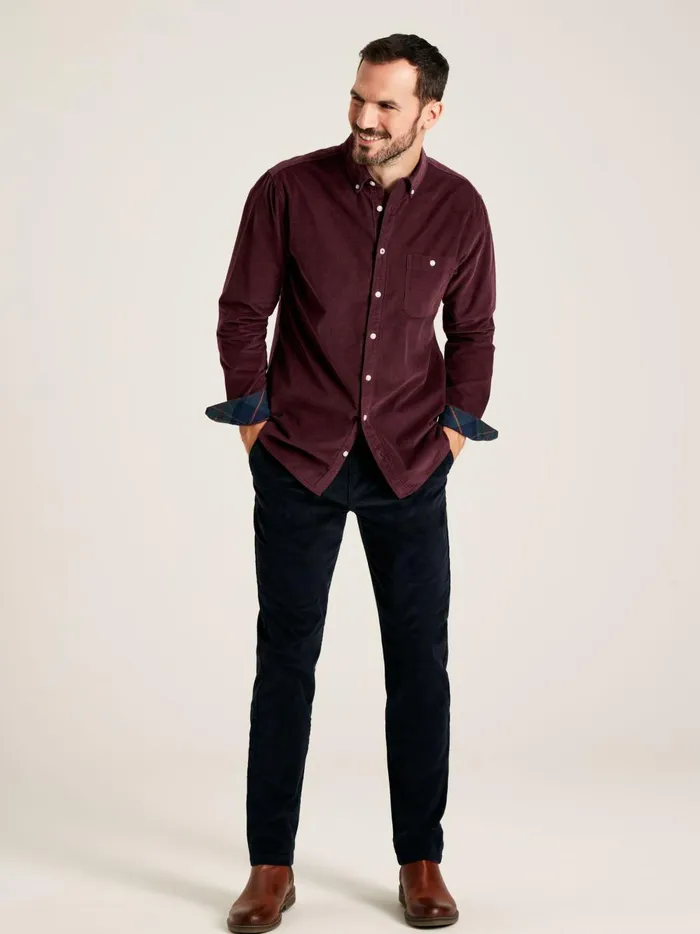 Joules Shirts Men Burgundy Corduroy Shirt