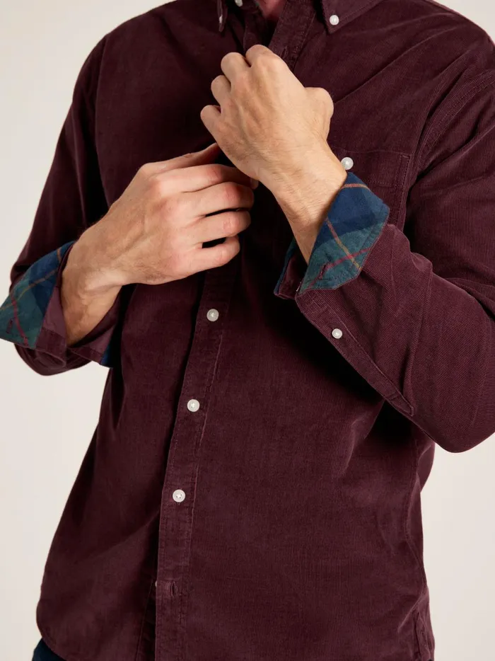 Joules Shirts Men Burgundy Corduroy Shirt