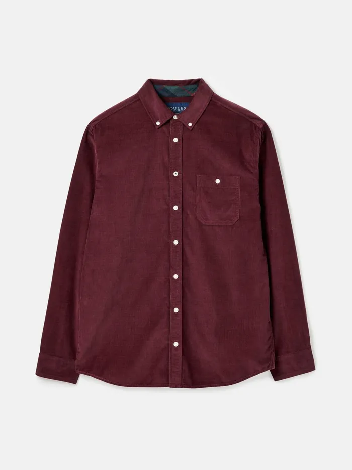Joules Shirts Men Burgundy Corduroy Shirt