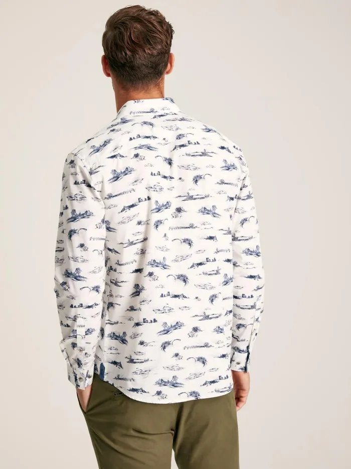 Joules Shirts Men White Print Cotton Shirt