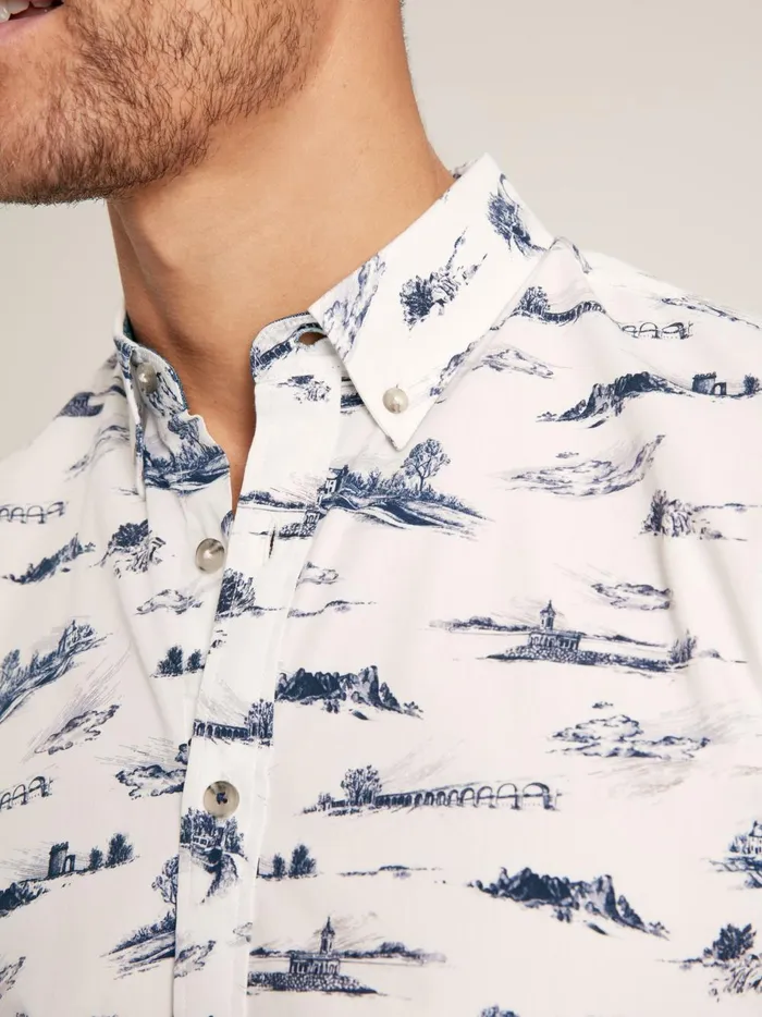 Joules Shirts Men White Print Cotton Shirt