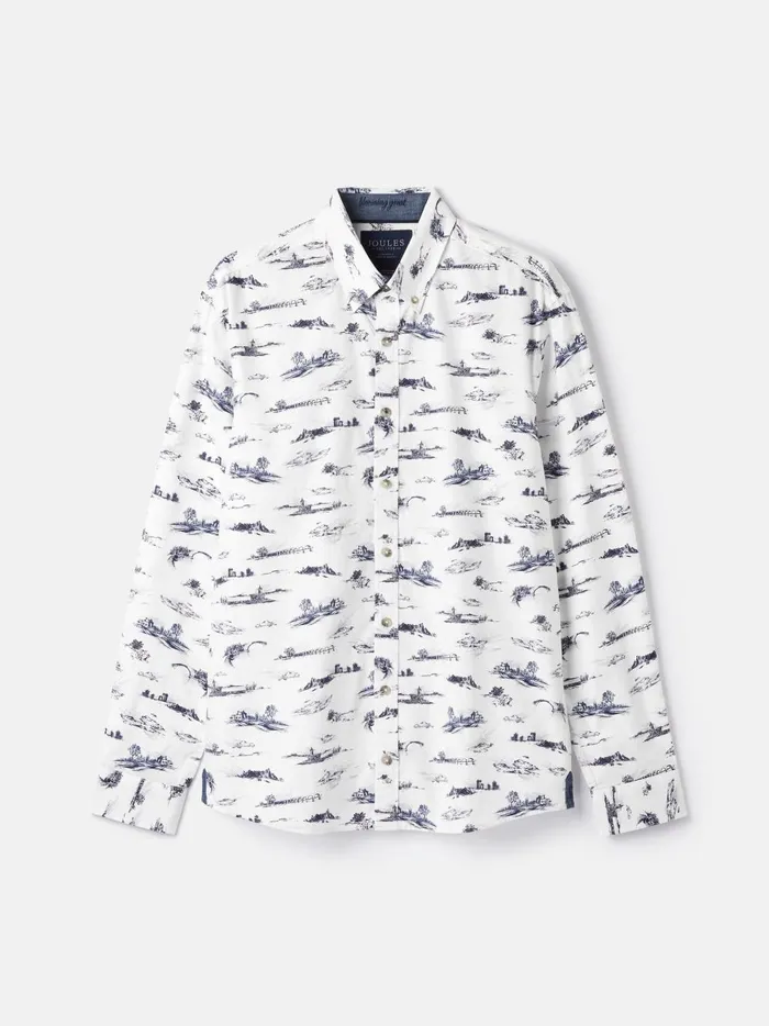 Joules Shirts Men White Print Cotton Shirt