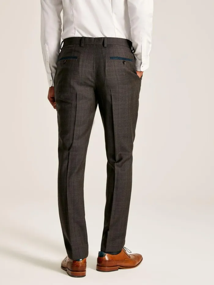 Joules Suits and Tailoring Men Brown Trimmed Check Suit Trousers