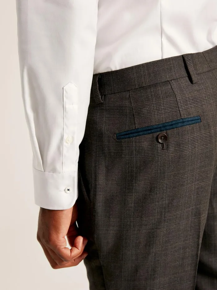 Joules Suits and Tailoring Men Brown Trimmed Check Suit Trousers