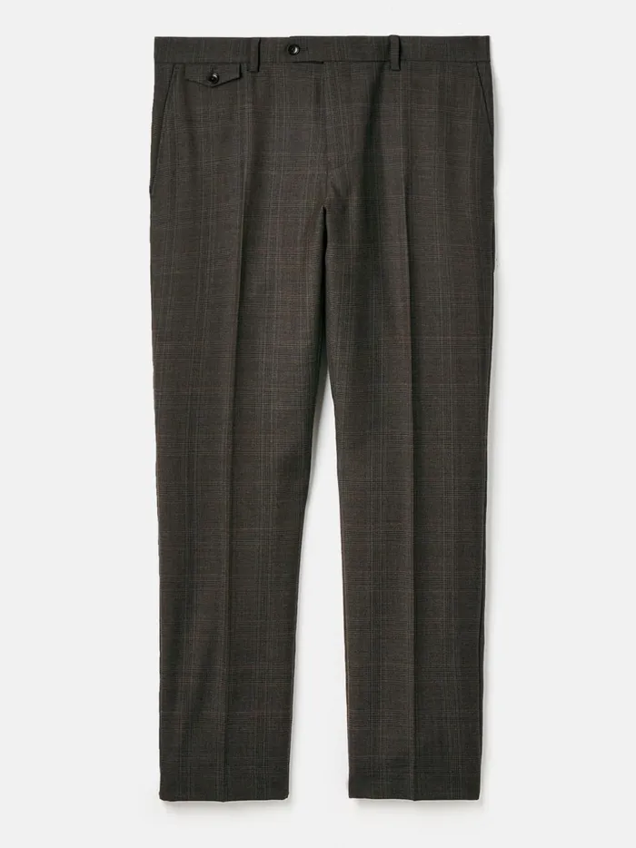 Joules Suits and Tailoring Men Brown Trimmed Check Suit Trousers