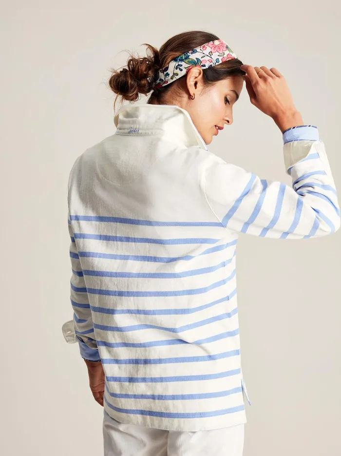 Joules Sweatshirts and Hoodies Women Blue Striped Deck Sweat Top