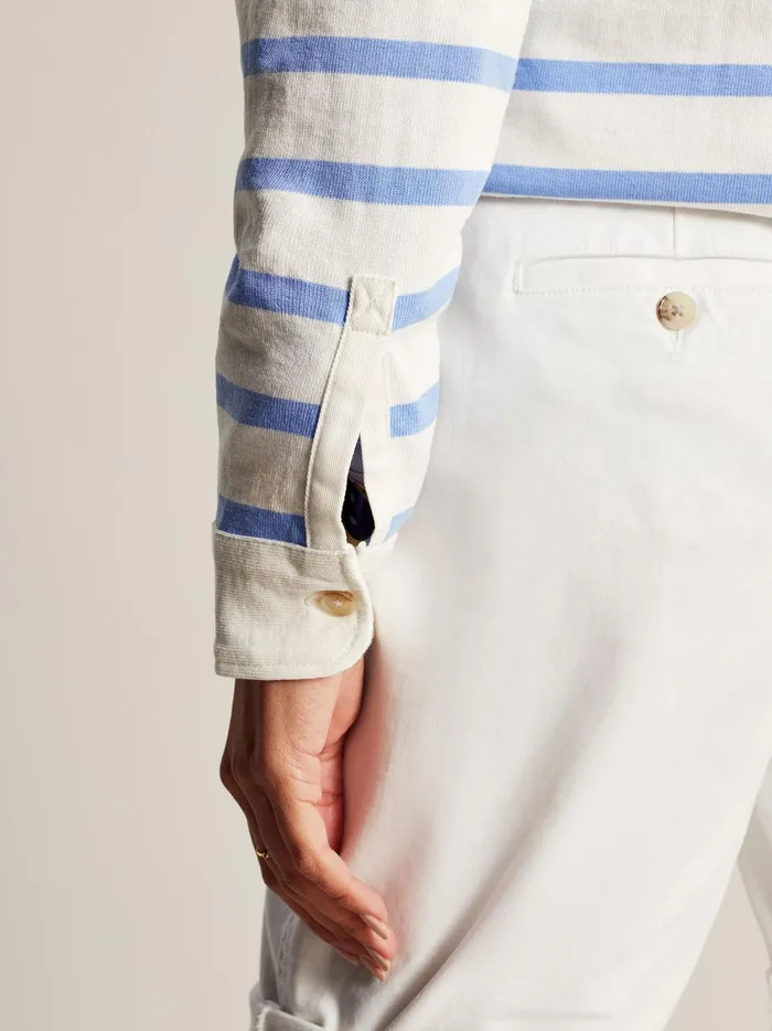 Joules Sweatshirts and Hoodies Women Blue Striped Deck Sweat Top