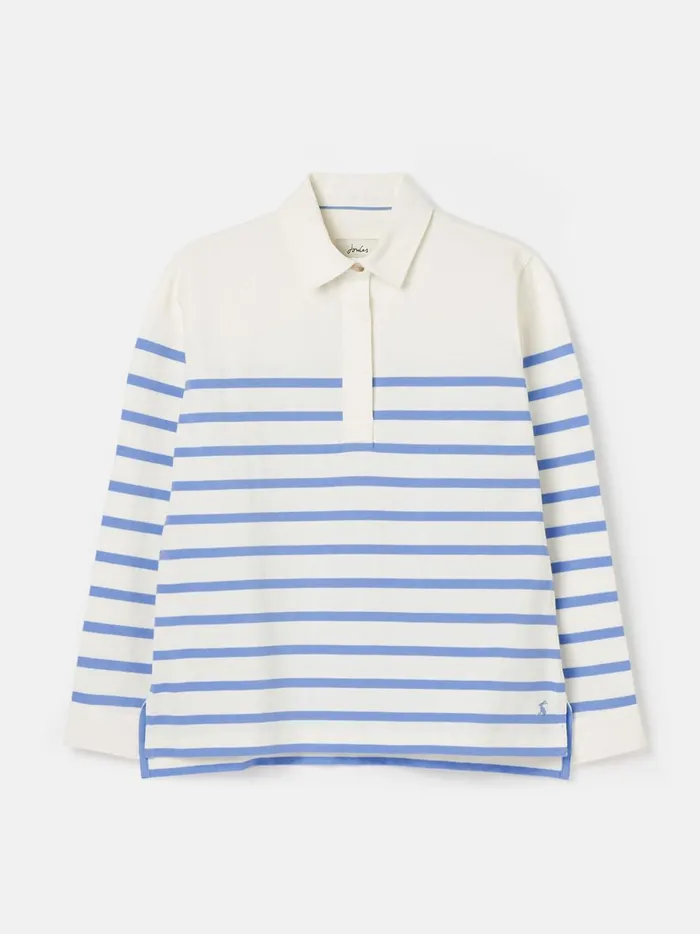 Joules Sweatshirts and Hoodies Women Blue Striped Deck Sweat Top