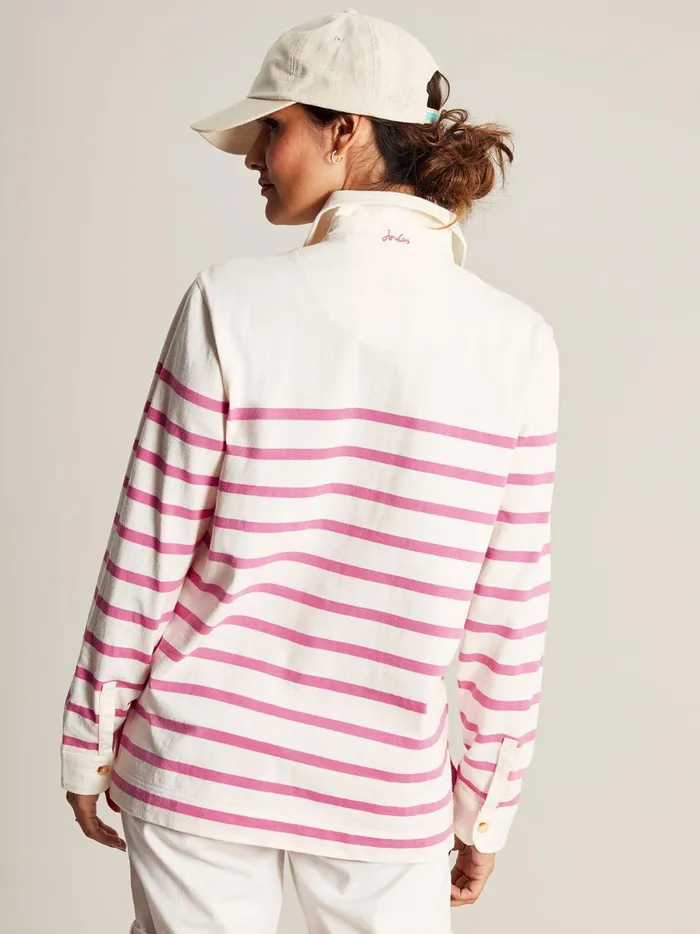 Joules Sweatshirts and Hoodies Women Pink Striped Deck Sweat Top