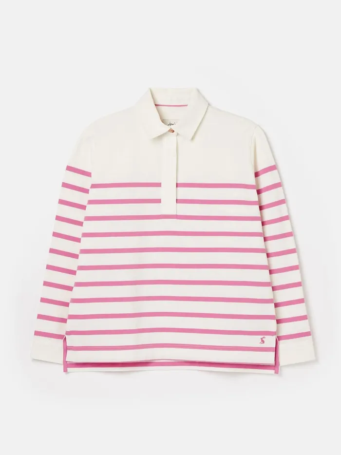 Joules Sweatshirts and Hoodies Women Pink Striped Deck Sweat Top