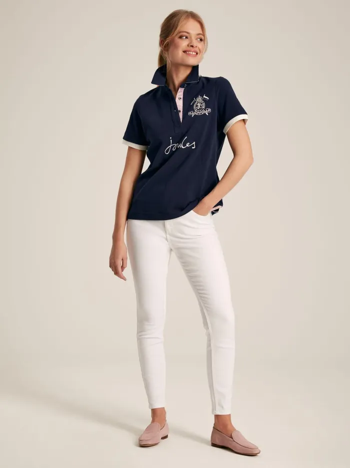 Joules Tops Women Navy Short Sleeve Polo Shirt
