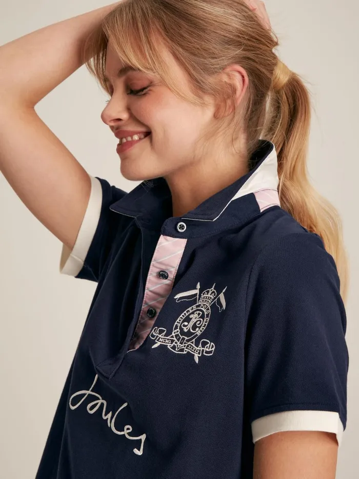 Joules Tops Women Navy Short Sleeve Polo Shirt