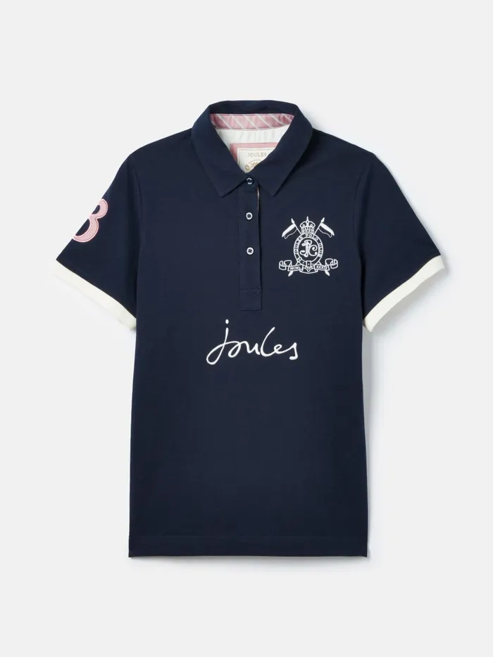 Joules Tops Women Navy Short Sleeve Polo Shirt