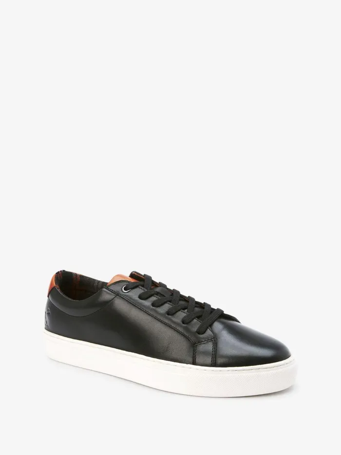 Joules Trainers Men Black Leather Trainers