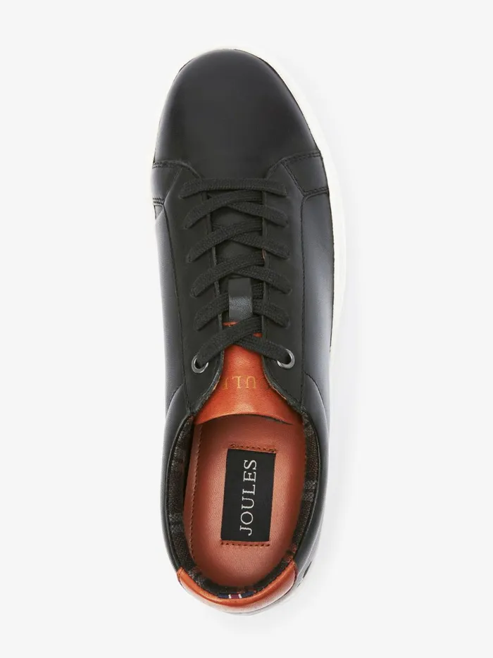 Joules Trainers Men Black Leather Trainers