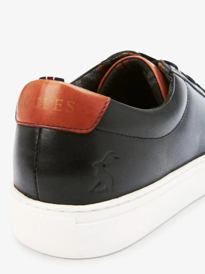 Joules Trainers Men Black Leather Trainers