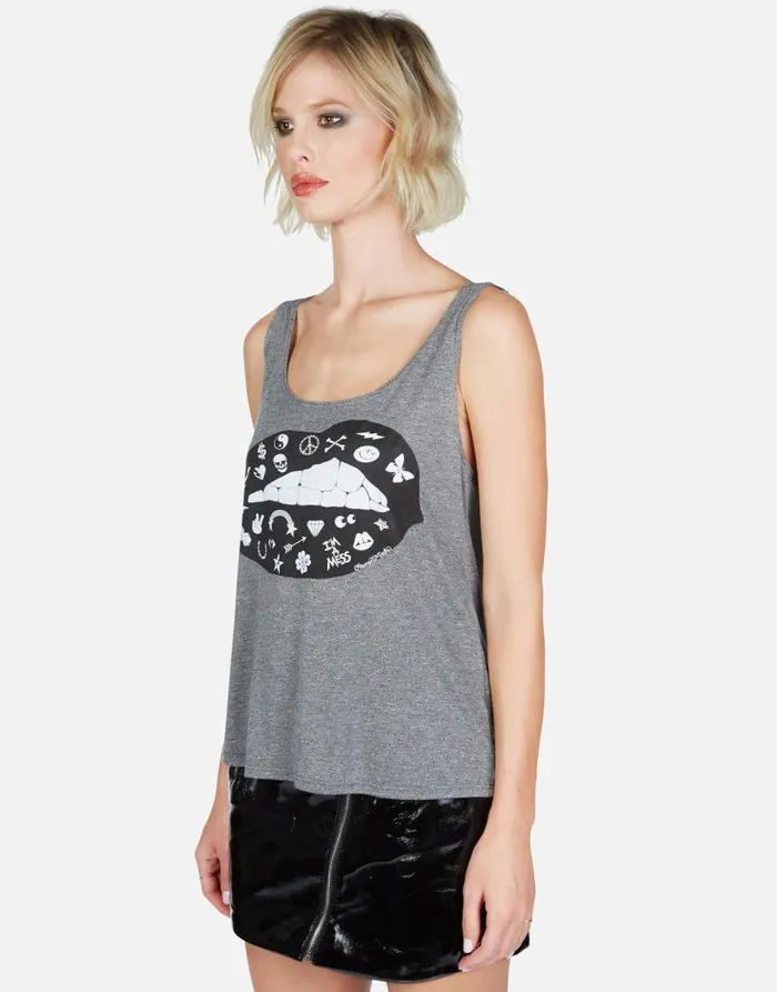 Julianna Elements Lip Heather Grey Women Lauren Moshi Tanks