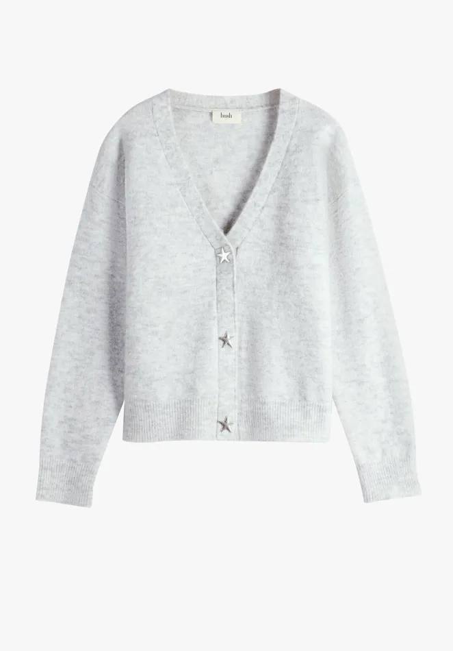 Jumpers and Cardigans Women Hush Tate Star Cardigan Palest Grey Marl