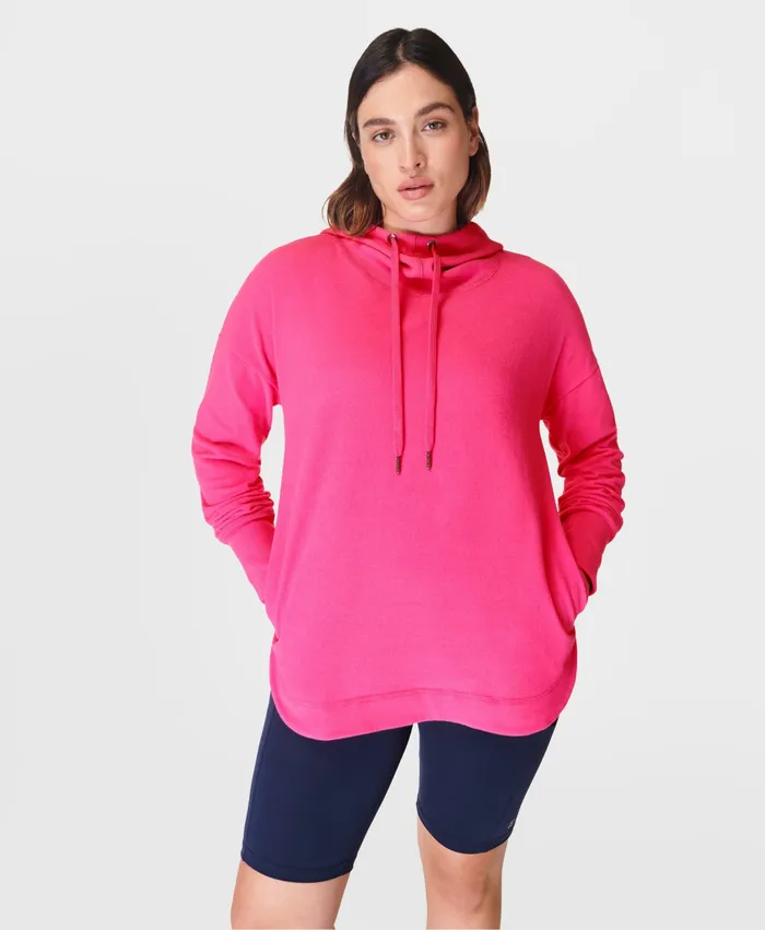 Jumpers Hoodies Escape Luxe Fleece Hoody Happy Pink Sweaty Betty Women