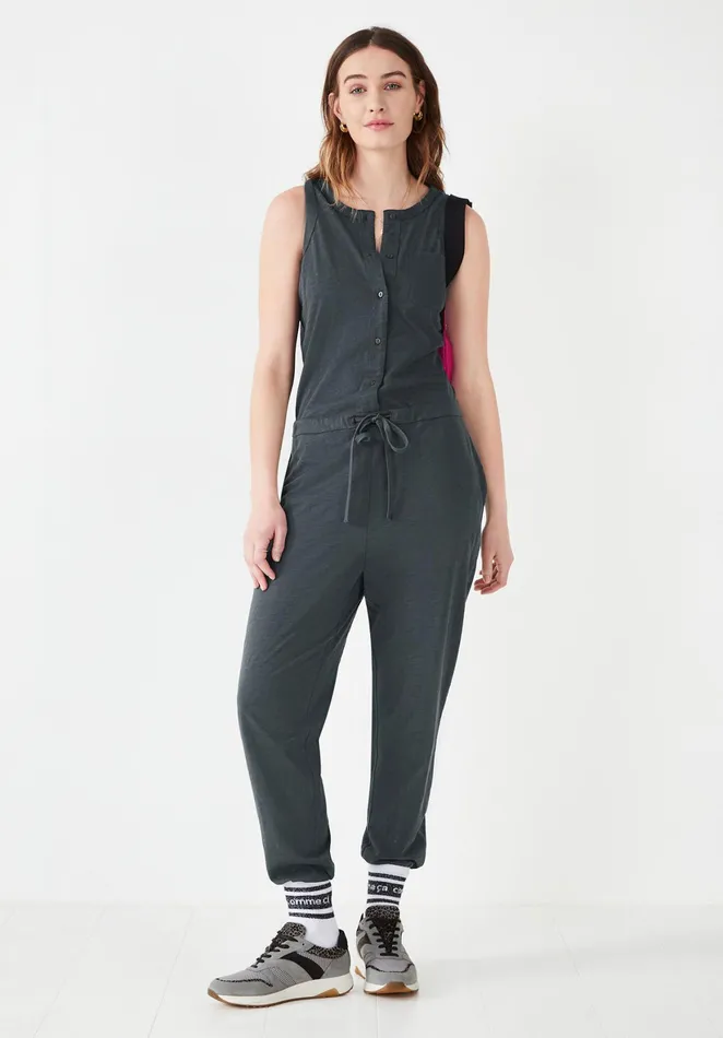 Jumpsuits and Playsuits Women Hush Button Through Jersey Jumpsuit Ebony