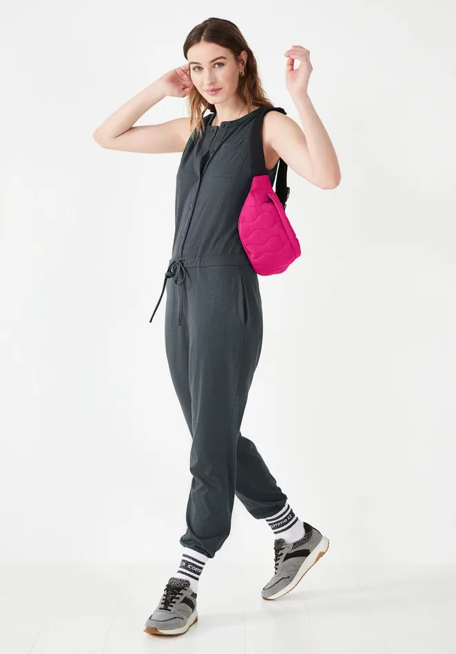 Jumpsuits and Playsuits Women Hush Button Through Jersey Jumpsuit Ebony
