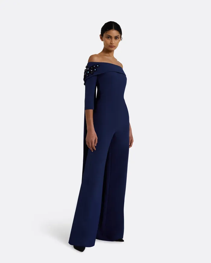 Jumpsuits Bellara Oxford Blue and Gunmetal Harness With Takayama Jumpsuit Oxford Blue 8211 Safiyaa Women