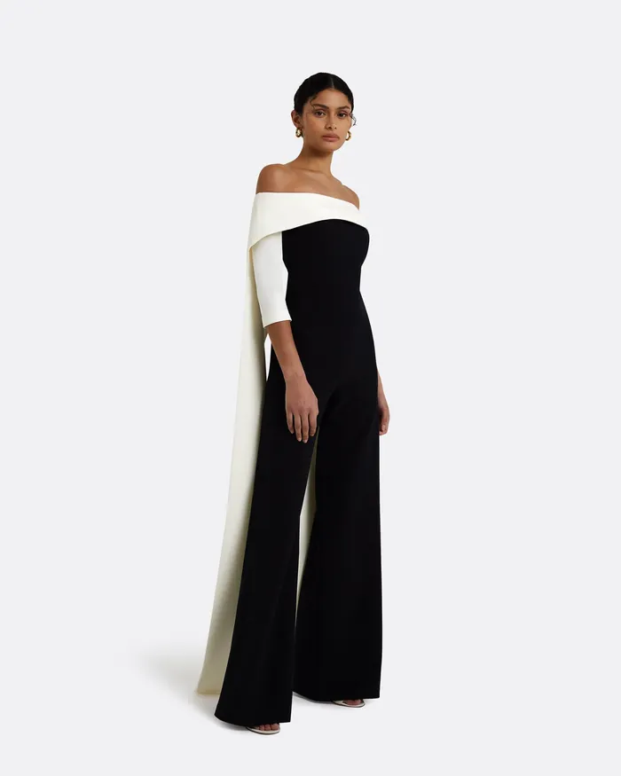 Jumpsuits Women Bellara Ivory Harness and Black Takayama Jumpsuit Black Safiyaa