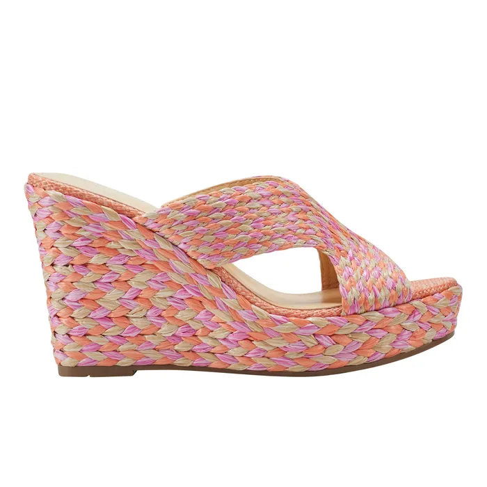 Kalisha Espadrille Wedge Sandal Orange Multi Women Sandals Marc Fisher