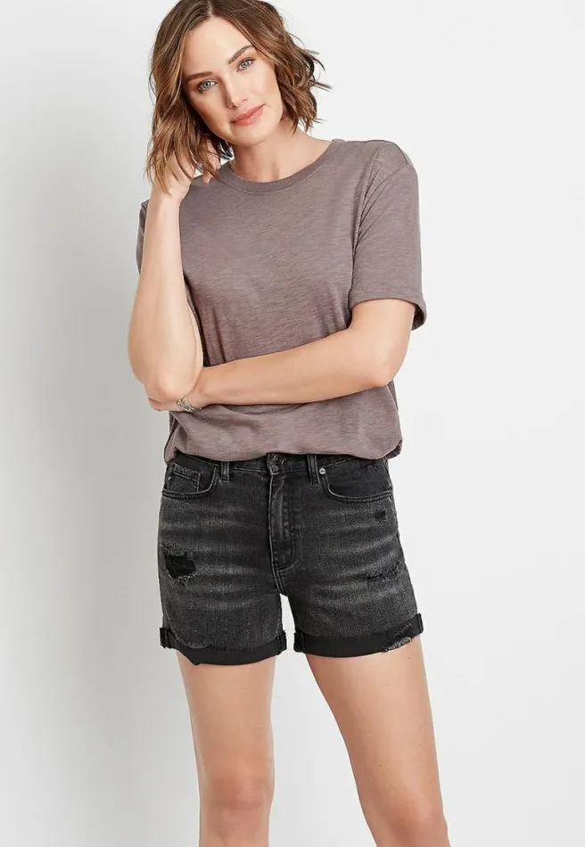 Kancan High Rise Curvy Ripped 4In Short Women Maurices Jeans