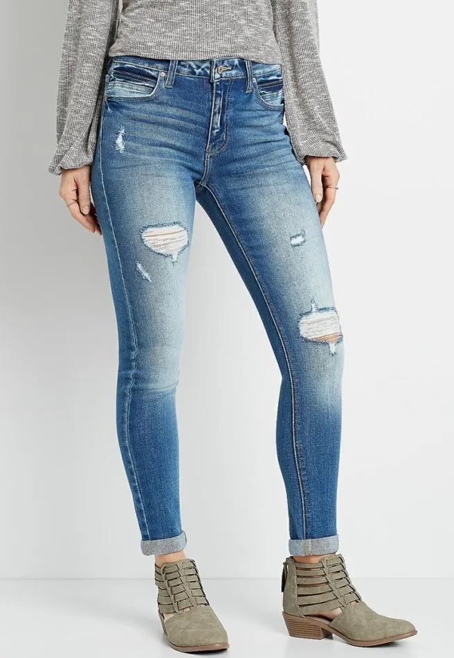 Kancan High Rise Curvy Rolled Hem Skinny Jean Women Maurices Jeans