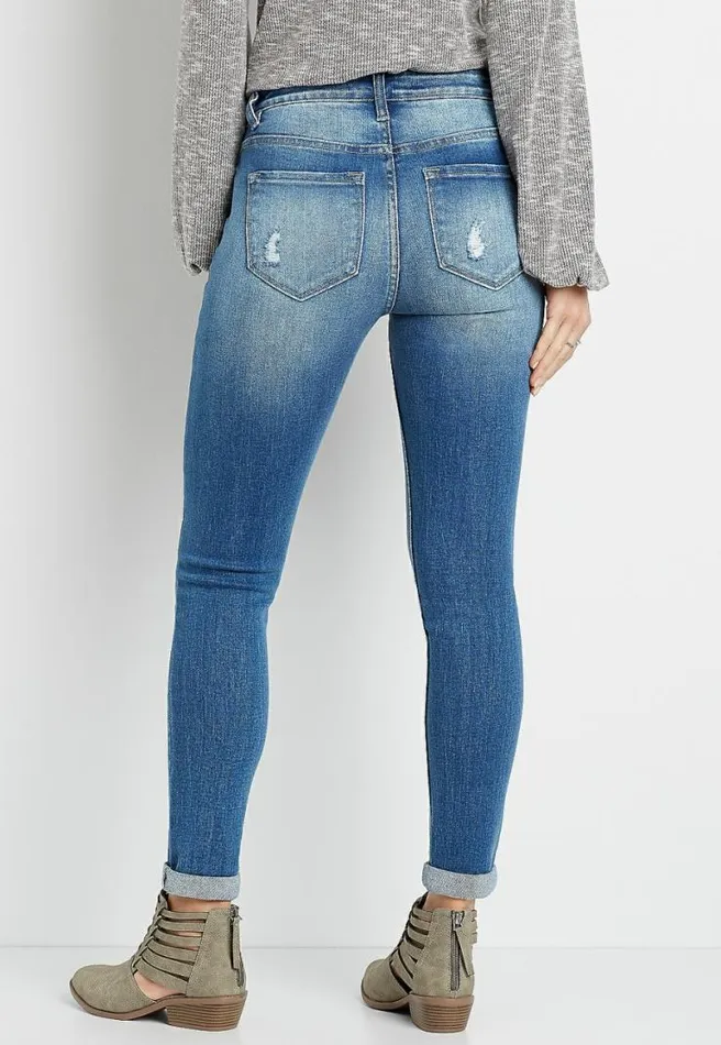 Kancan High Rise Curvy Rolled Hem Skinny Jean Women Maurices Jeans