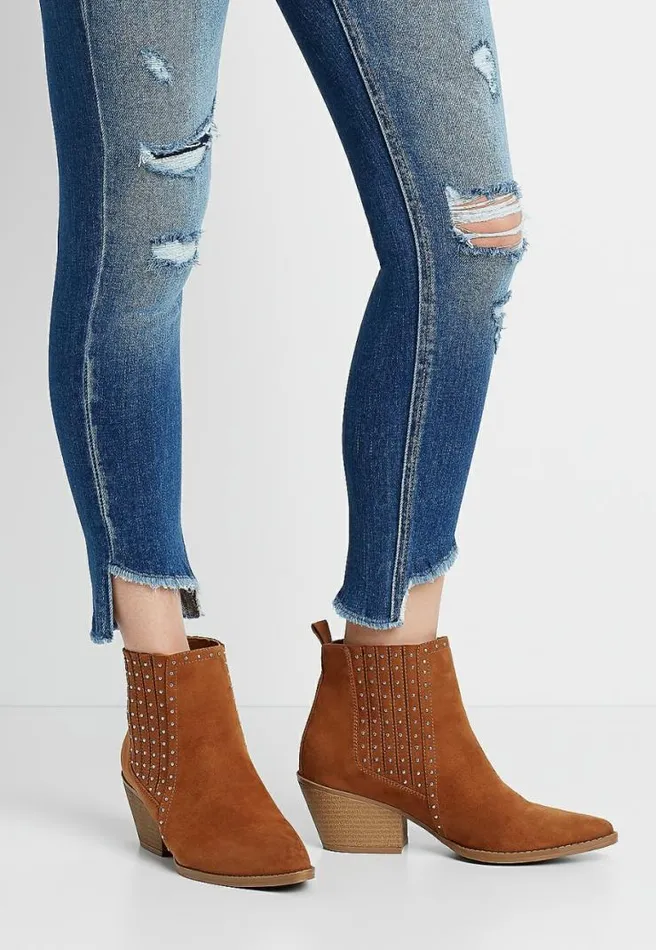 Kancan High Rise Destructed Button Fly Skinny Ankle Jean Women Maurices Jeans
