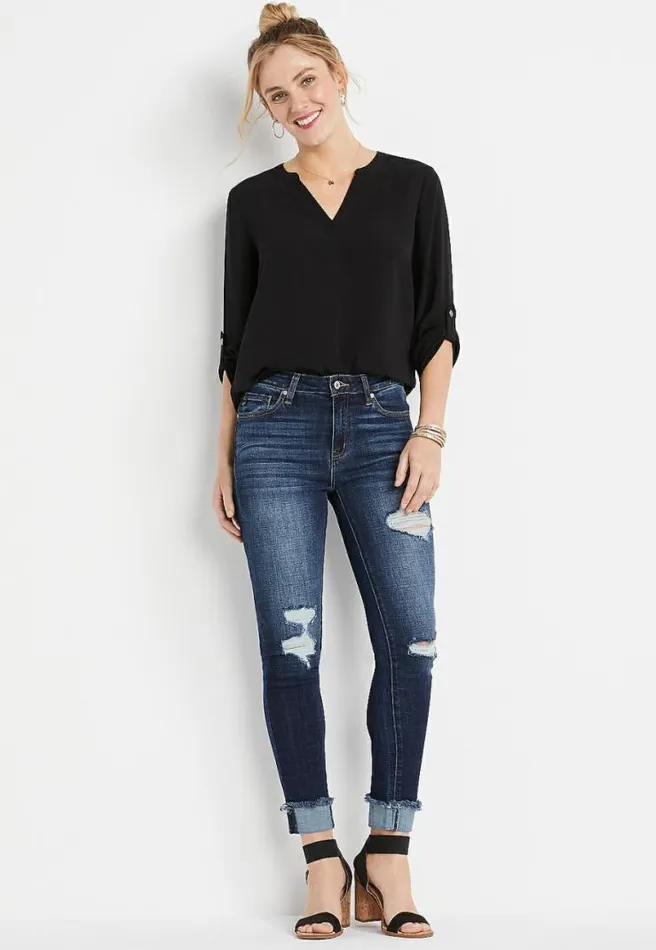 Kancan Skinny High Rise Cuffed Ankle Jean Women Maurices Jeans