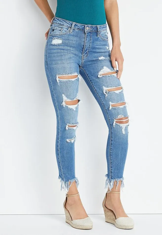 Kancan Skinny High Rise Ripped Jean Women Maurices Jeans