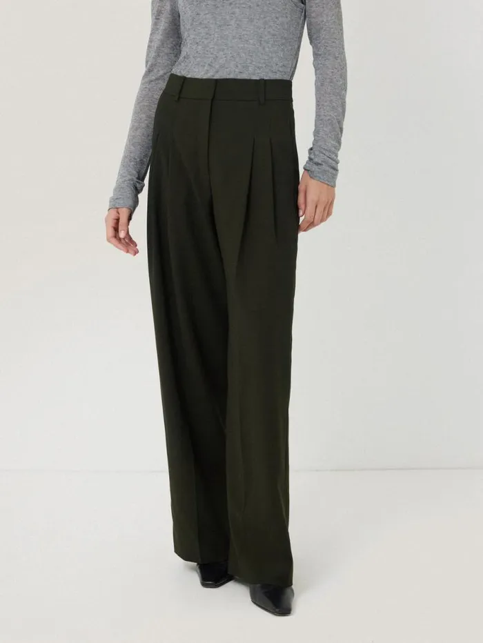 Kemp Fluid Twill Trouser Green Women Jigsaw Suits and Tailoring
