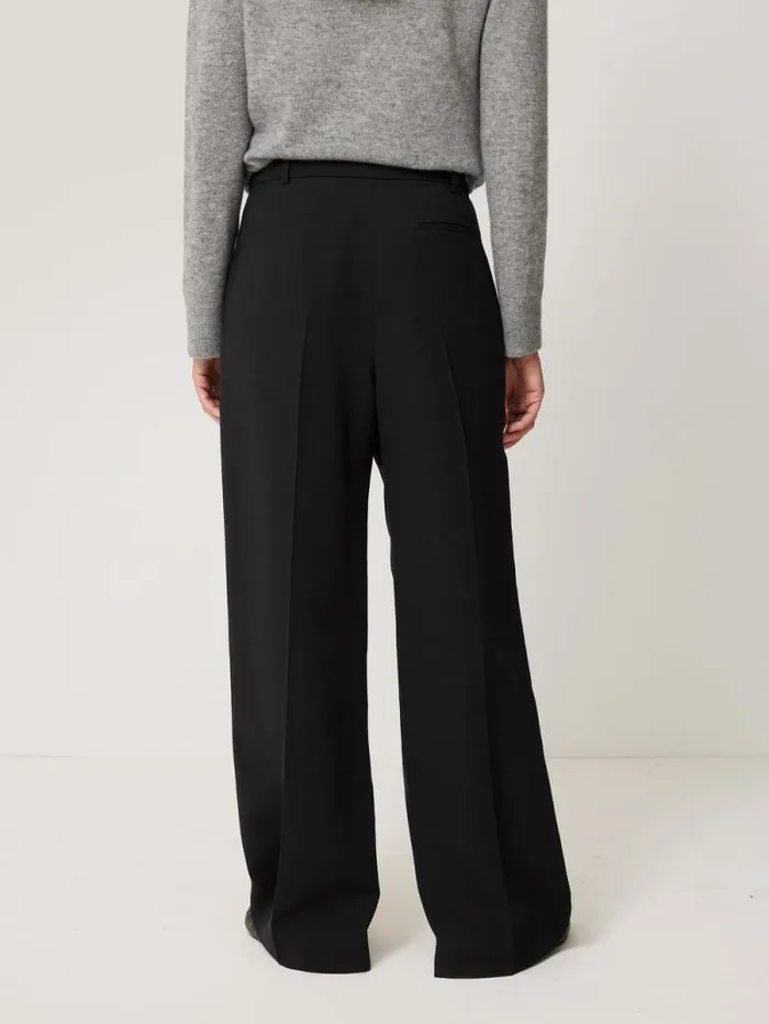 Kemp Wide Leg Japanese Wool Trouser Black Women Jigsaw Suits and Tailoring