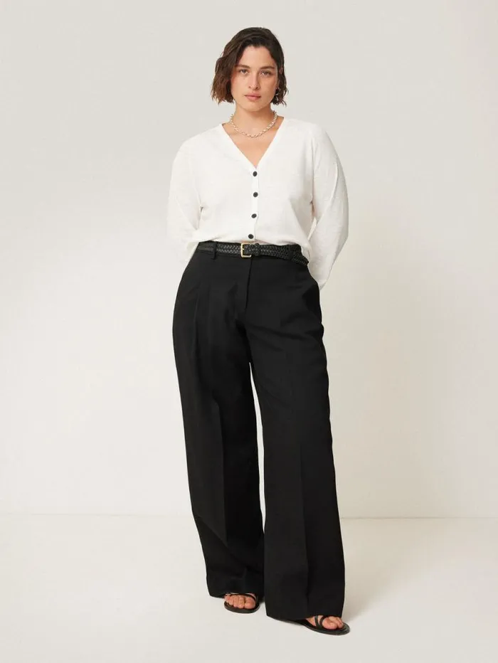 Kemp Wide Leg Japanese Wool Trouser Black Women Jigsaw Suits and Tailoring