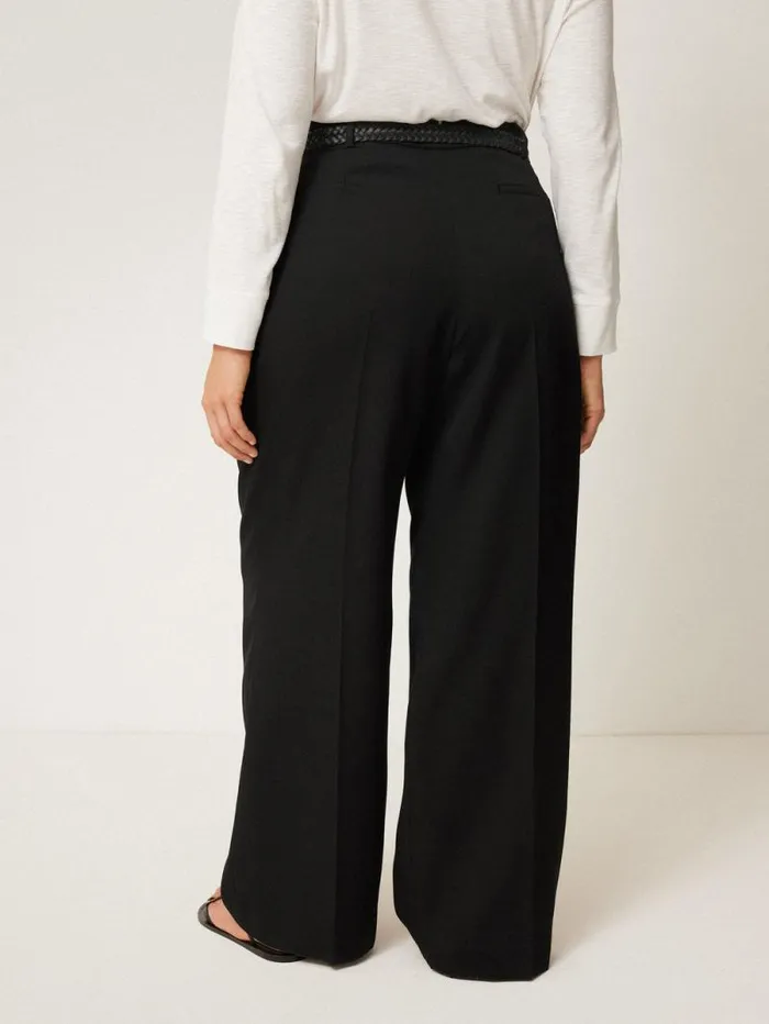 Kemp Wide Leg Japanese Wool Trouser Black Women Jigsaw Suits and Tailoring