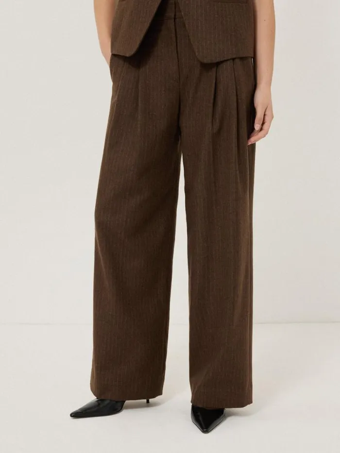 Kemp Wool Pinstripe Trouser Brown Women Jigsaw Trousers