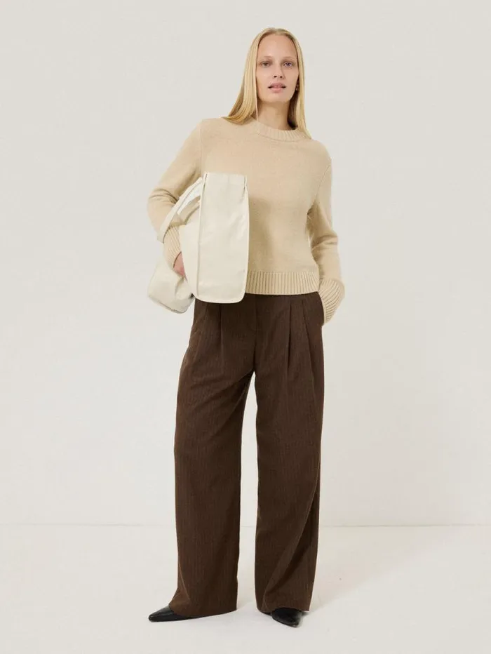 Kemp Wool Pinstripe Trouser Brown Women Jigsaw Trousers