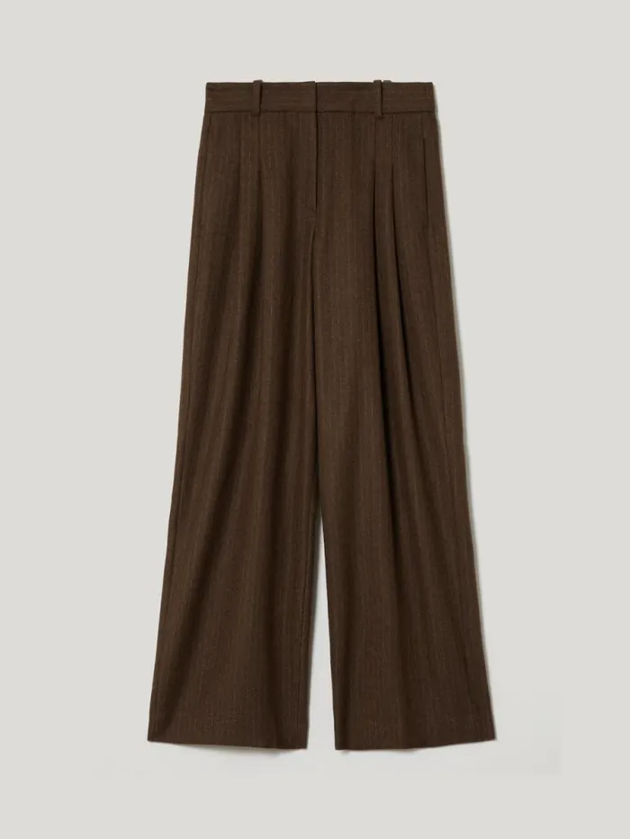 Kemp Wool Pinstripe Trouser Brown Women Jigsaw Trousers