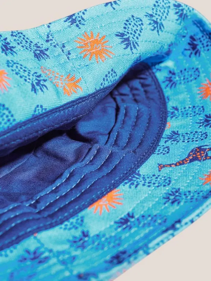 Kids ACCESSORIES White Stuff Boys Printed Bucket Hat Blue Multi