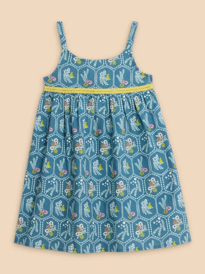 Kids DRESSES and SKIRTS White Stuff Printed Swing Dress Mid Teal Kids DRESSES and SKIRTS White Stuff Printed Swing Dress Mid Teal