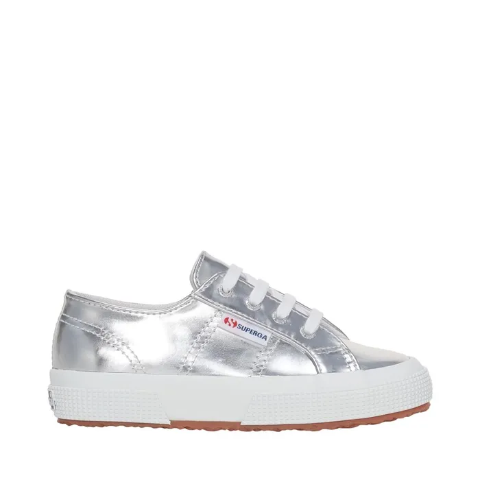 Kids Girl 2750 KIDS MIRROR SYNTHETIC MATERIAL Low Cut SILVER Superga Low Cut