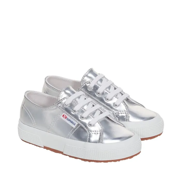 Kids Girl 2750 KIDS MIRROR SYNTHETIC MATERIAL Low Cut SILVER Superga Low Cut