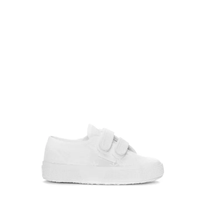 Kids Girl 2750 KIDS STRAPS FLOWER SANGALLO Low Cut TOTAL WHITE Superga Low Cut