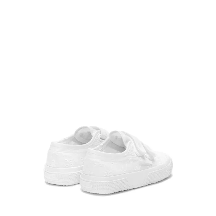 Kids Girl 2750 KIDS STRAPS FLOWER SANGALLO Low Cut TOTAL WHITE Superga Low Cut