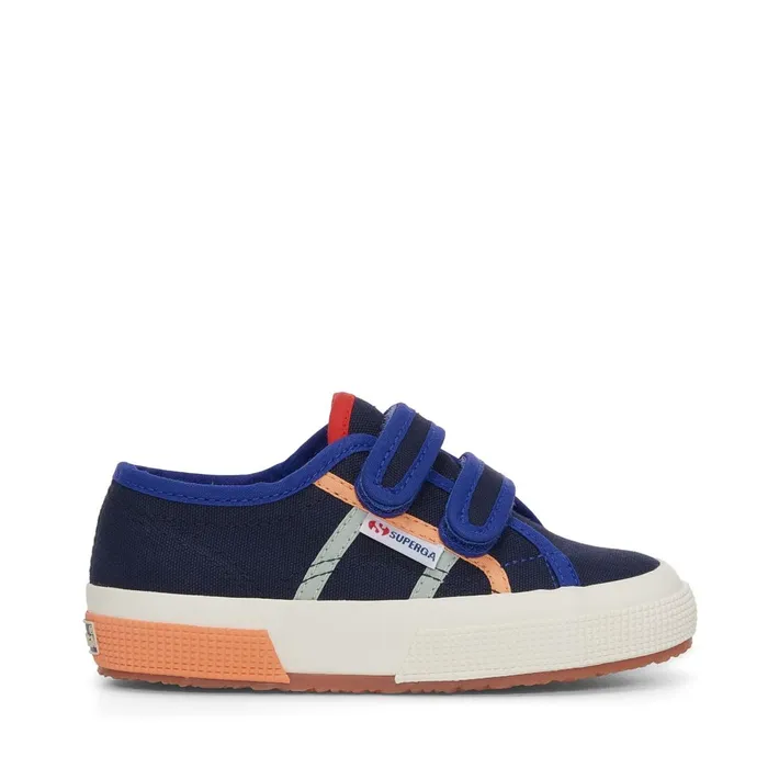 Kids Kid Unisex 2750 KIDS STRAPS COLORBLOCKING Low Cut BLUE NAVYBLUE SPECTRUM RED Superga Low Cut