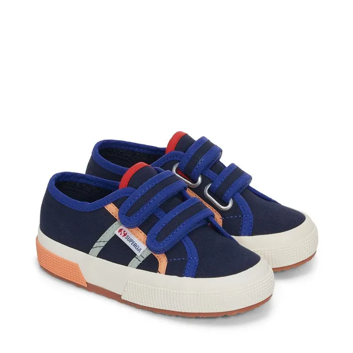 Kids Kid Unisex 2750 KIDS STRAPS COLORBLOCKING Low Cut BLUE NAVYBLUE SPECTRUM RED Superga Low Cut