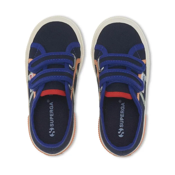 Kids Kid Unisex 2750 KIDS STRAPS COLORBLOCKING Low Cut BLUE NAVYBLUE SPECTRUM RED Superga Low Cut